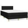 Image de vidaXL Sommier à lattes de lit avec matelas noir 120x190 cm tissu