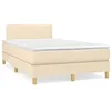 Image de vidaXL Sommier à lattes de lit avec matelas crème 120x190 cm tissu
