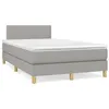 Image de vidaXL Sommier à lattes de lit et matelas gris clair 120x190 cm tissu