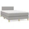 Image de vidaXL Sommier Ã  lattes de lit et matelas gris clair 120x190 cm tissu
