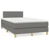 Image de vidaXL Sommier à lattes de lit avec matelas gris foncé 120x190cm tissu