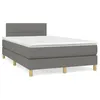 Image de vidaXL Sommier à lattes de lit avec matelas gris foncé 120x190cm tissu