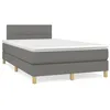 Image de vidaXL Sommier Ã  lattes de lit avec matelas gris foncÃ© 120x190cm tissu