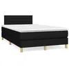 Image de vidaXL Sommier à lattes de lit avec matelas noir 120x190 cm tissu