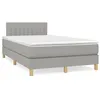 Image de vidaXL Sommier à lattes de lit et matelas gris clair 120x190 cm tissu