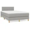 Image de vidaXL Sommier Ã  lattes de lit et matelas gris clair 120x190 cm tissu