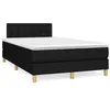 Image de vidaXL Sommier à lattes de lit avec matelas noir 120x190 cm tissu