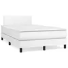 Image de vidaXL Sommier à lattes de lit avec matelas blanc 120x190cm similicuir