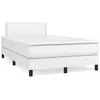 Image de vidaXL Sommier à lattes de lit avec matelas blanc 120x190cm similicuir