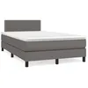 Image de vidaXL Sommier à lattes de lit avec matelas gris 120x190 cm similicuir