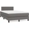 Image de vidaXL vidaXL Sommier à lattes de lit avec matelas gris 120x190 cm similicuir