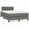Image de vidaXL Sommier à lattes de lit avec matelas gris 120x190 cm similicuir