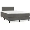 Image de vidaXL Sommier à lattes de lit et matelas gris foncé 120x190cm velours
