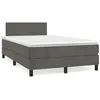 Image de vidaXL Sommier Ã  lattes de lit et matelas gris foncÃ© 120x190cm velours