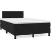 Image de vidaXL Sommier à lattes de lit avec matelas noir 120x190 cm velours