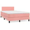 Image de vidaXL Sommier à lattes de lit avec matelas rose 120x190 cm velours