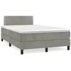 Image de vidaXL Sommier à lattes de lit et matelas gris clair 120x190cm velours