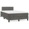 Image de vidaXL Sommier à lattes de lit et matelas gris foncé 120x190cm velours