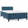 Image de vidaXL Sommier à lattes de lit et matelas bleu foncé 120x190cm velours