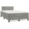 Image de vidaXL Sommier à lattes de lit et matelas gris clair 120x190cm velours