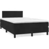 Image de vidaXL Sommier Ã  lattes de lit avec matelas noir 120x190 cm velours