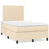 Image de vidaXL Sommier à lattes de lit avec matelas crème 120x190 cm tissu
