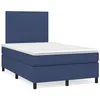 Image de vidaXL Sommier à lattes de lit avec matelas bleu 120x190 cm tissu