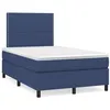 Image de vidaXL Sommier à lattes de lit avec matelas bleu 120x190 cm tissu