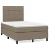 Image de vidaXL Sommier Ã  lattes de lit avec matelas taupe 120x190 cm tissu