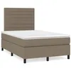 Image de vidaXL Sommier à lattes de lit avec matelas taupe 120x190 cm tissu