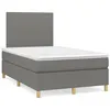 Image de vidaXL Sommier à lattes de lit avec matelas gris foncé 120x190cm tissu
