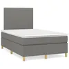 Image de vidaXL Sommier Ã  lattes de lit avec matelas gris foncÃ© 120x190cm tissu