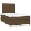 Image de vidaXL Sommier Ã  lattes de lit et matelas marron foncÃ© 120x190cm tissu