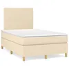Image de vidaXL Sommier Ã  lattes de lit avec matelas crÃ¨me 120x190 cm tissu