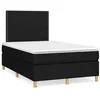 Image de vidaXL Sommier à lattes de lit avec matelas noir 120x190 cm tissu