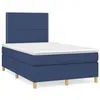 Image de vidaXL Sommier à lattes de lit avec matelas bleu 120x190 cm tissu