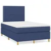 Image de vidaXL Sommier Ã  lattes de lit avec matelas bleu 120x190 cm tissu