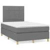 Image de vidaXL Sommier à lattes de lit avec matelas gris foncé 120x190cm tissu