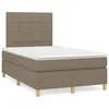 Image de vidaXL Sommier Ã  lattes de lit avec matelas taupe 120x190 cm tissu