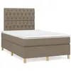 Image de vidaXL Sommier à lattes de lit avec matelas taupe 120x190 cm tissu