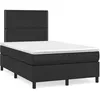 Image de vidaXL Sommier Ã  lattes de lit avec matelas noir 120x190 cm similicuir