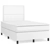 Image de vidaXL Sommier à lattes de lit avec matelas blanc 120x190cm similicuir