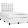 Image de vidaXL Sommier à lattes de lit avec matelas blanc 120x190cm similicuir