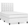 Image de vidaXL Sommier Ã  lattes de lit avec matelas blanc 120x190cm similicuir