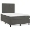 Image de vidaXL Sommier à lattes de lit et matelas gris foncé 120x190cm velours