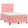 Image de vidaXL Sommier Ã  lattes de lit avec matelas rose 120x190 cm velours