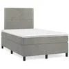 Image de vidaXL Sommier à lattes de lit et matelas gris clair 120x190cm velours