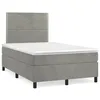 Image de vidaXL Sommier Ã  lattes de lit et matelas gris clair 120x190cm velours