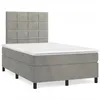 Image de vidaXL Sommier à lattes de lit et matelas gris clair 120x190cm velours