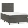 Image de vidaXL Sommier à lattes de lit et matelas gris foncé 120x190cm velours